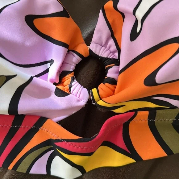 NWT Bar III Retro Colorful Bikini Top - Picture 2 of 6